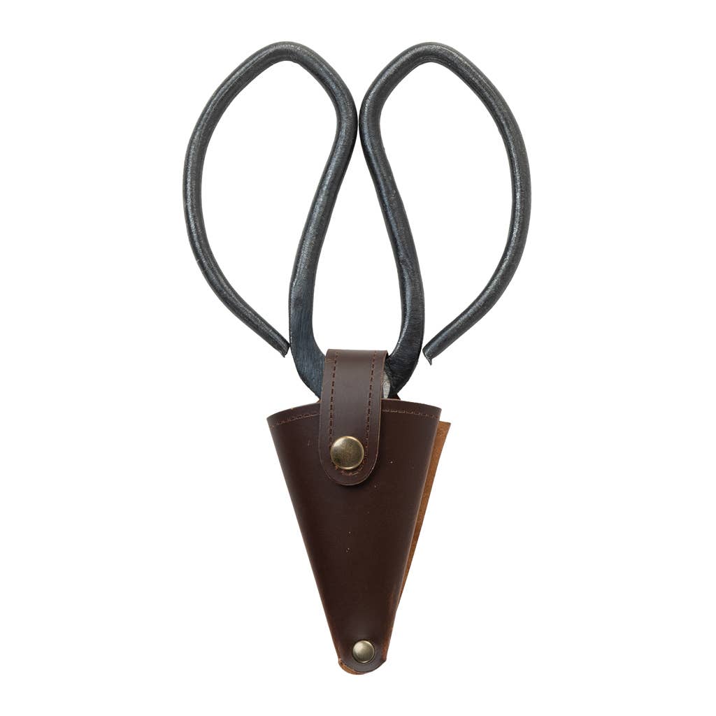 Grote tuinschaar met etui van vegan leer - Tuinkabouter Chrisje