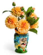 Siciliaanse Moorse Hoofden Keramische vazen - set van 2 stuks - Tuinkabouter Chrisje