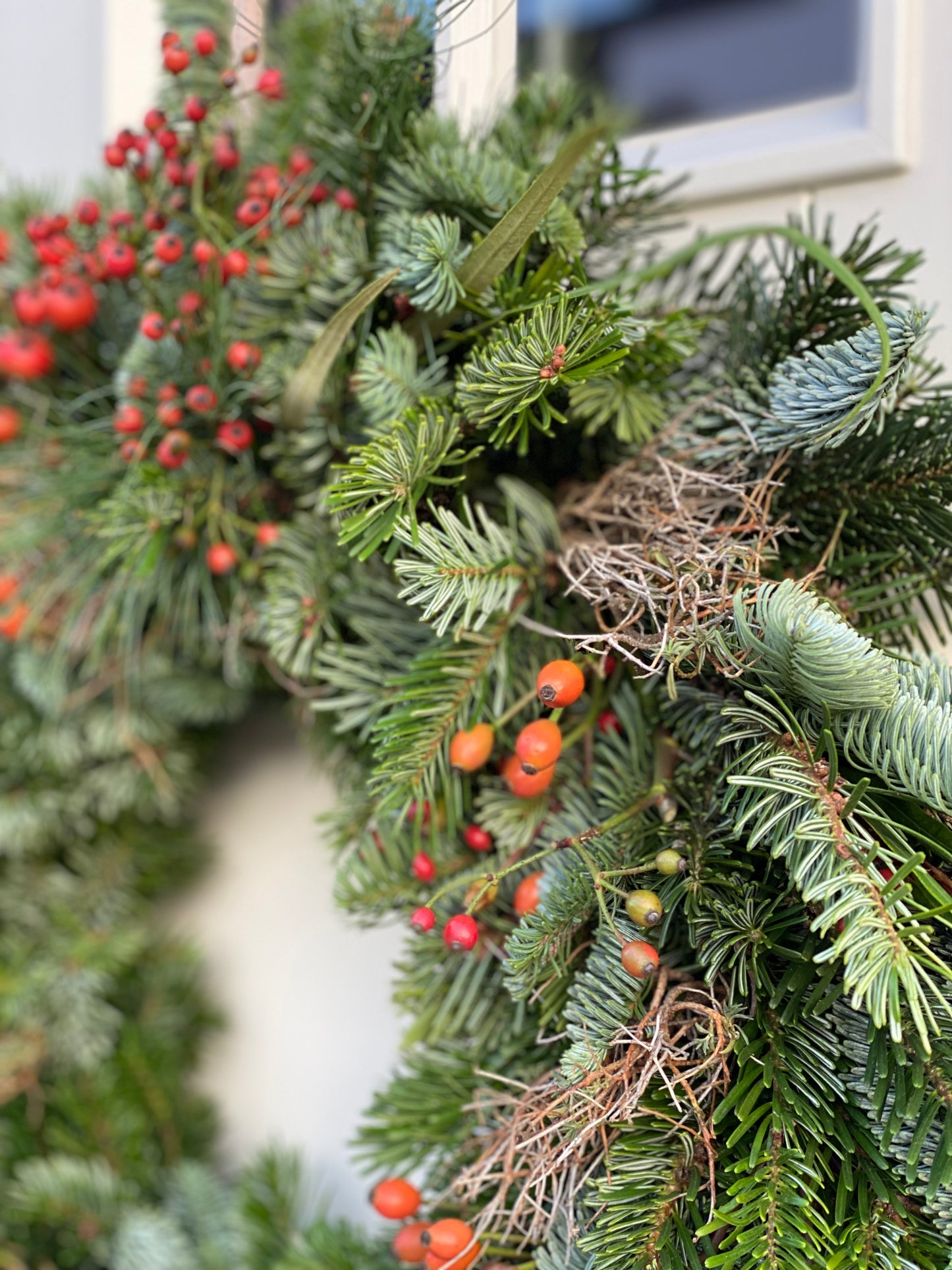 Couronne de Noël faite à la main