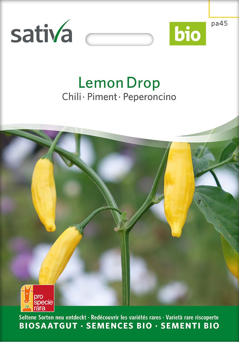 Chili ‘Lemon Drop’ – Bio van Sativa - Tuinkabouter Chrisje