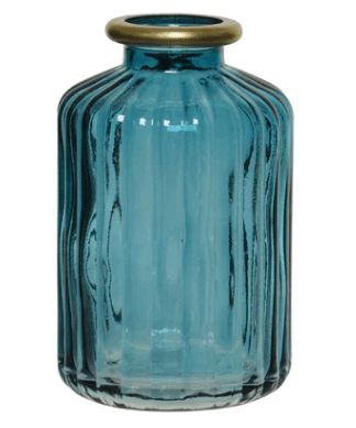 flesvaasje gekleurd met gouden randje - Tuinkabouter Chrisje