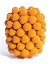 Keramische extra grote oranje vaas met meerdere kleuren - Tuinkabouter Chrisje