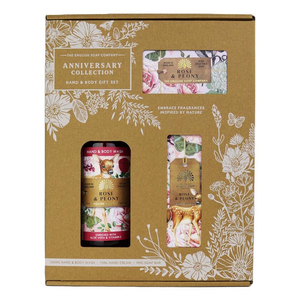 Cadeaubox The English Soap Company Hand & Body - Rose & Peony - Tuinkabouter Chrisje