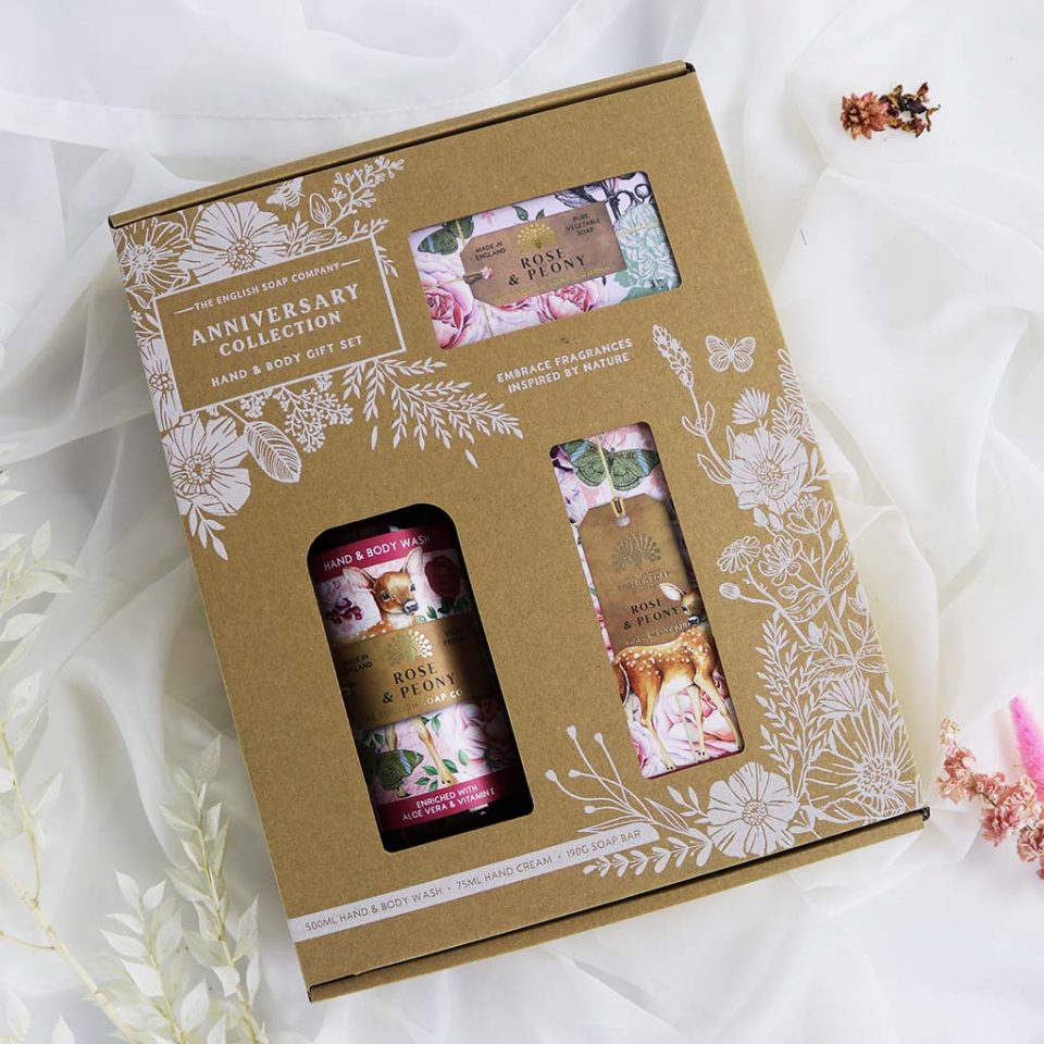 Cadeaubox The English Soap Company Hand & Body - Rose & Peony - Tuinkabouter Chrisje